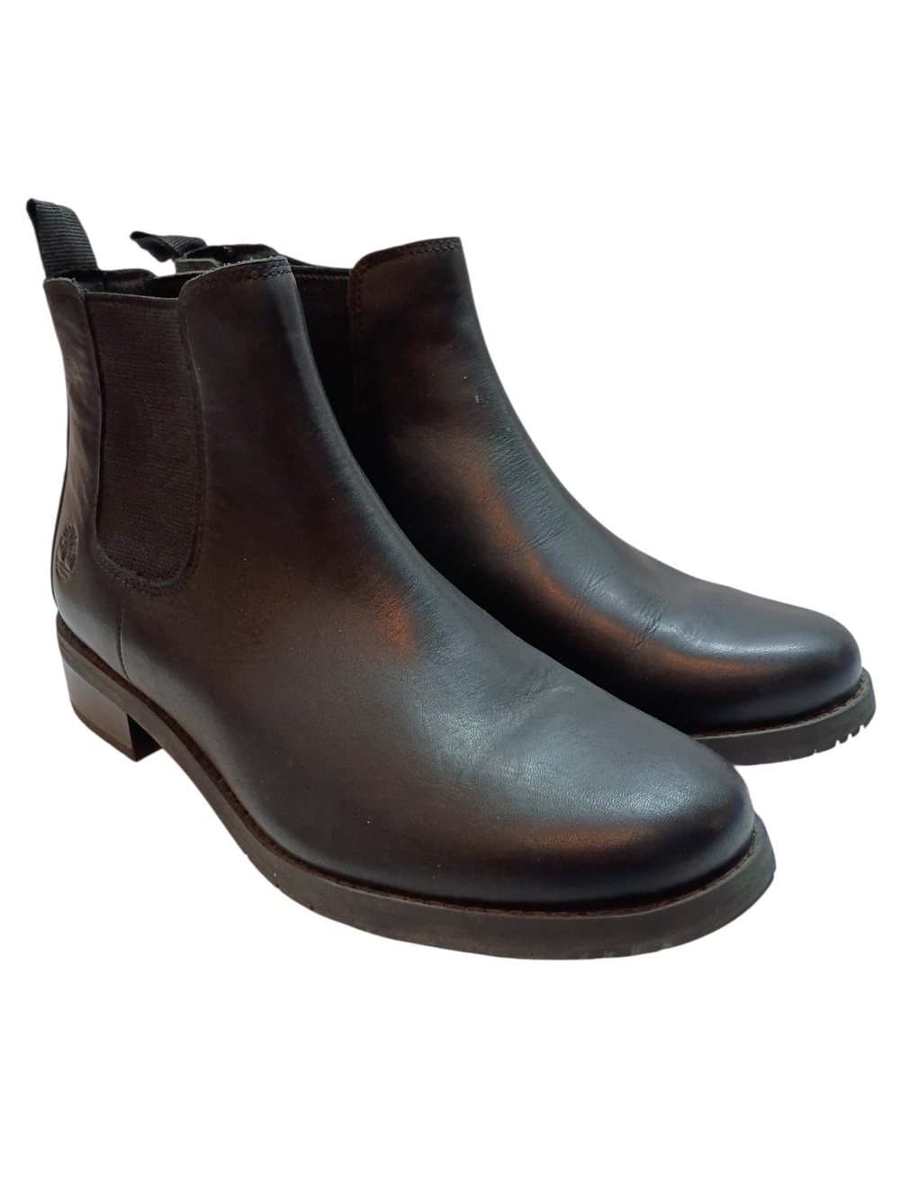 Timberland Mont Chevalier Chelsea Leather Boots ReBOTL Women's 8 Black Pull On